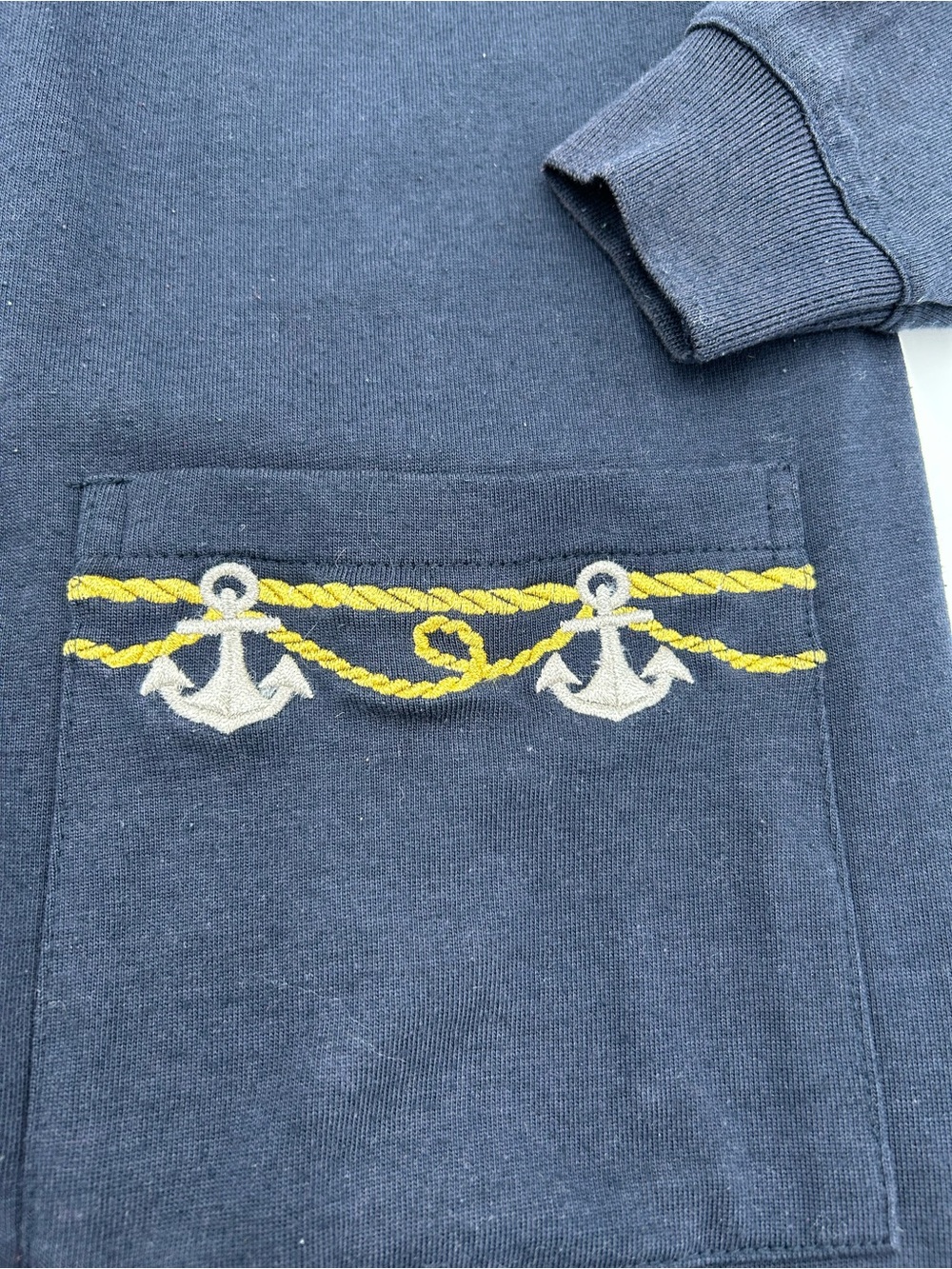 Para Vanessa Paris Navy Anchor Detail V-Neck Cardigan Sweater S - Picture 3 of 9